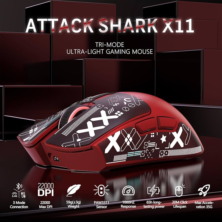 まうす Amazon | MAMBASNAKE×ATTACK SHARK X11 超軽量ゲーミングマウス