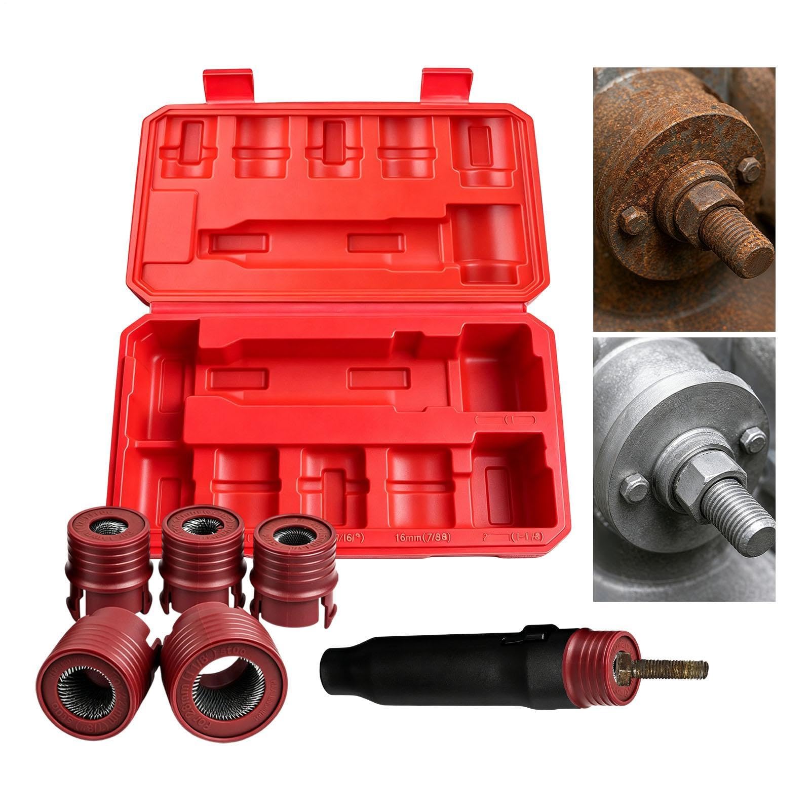 Pulitore Per Prigionieri Ruota Kit Strumenti per Rimozione Ruggine, | Strumento Pulizia Mozzo Ruota Per Garage Officina Casa Autolavaggio Autostrada Parcheggio St
