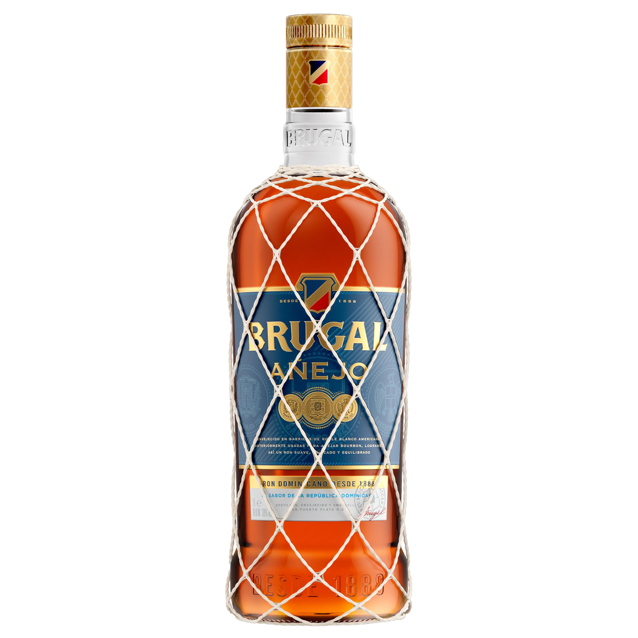 Brugal Añejo Ron Dominicano Superior Envejecido en Barrica de Roble 1L