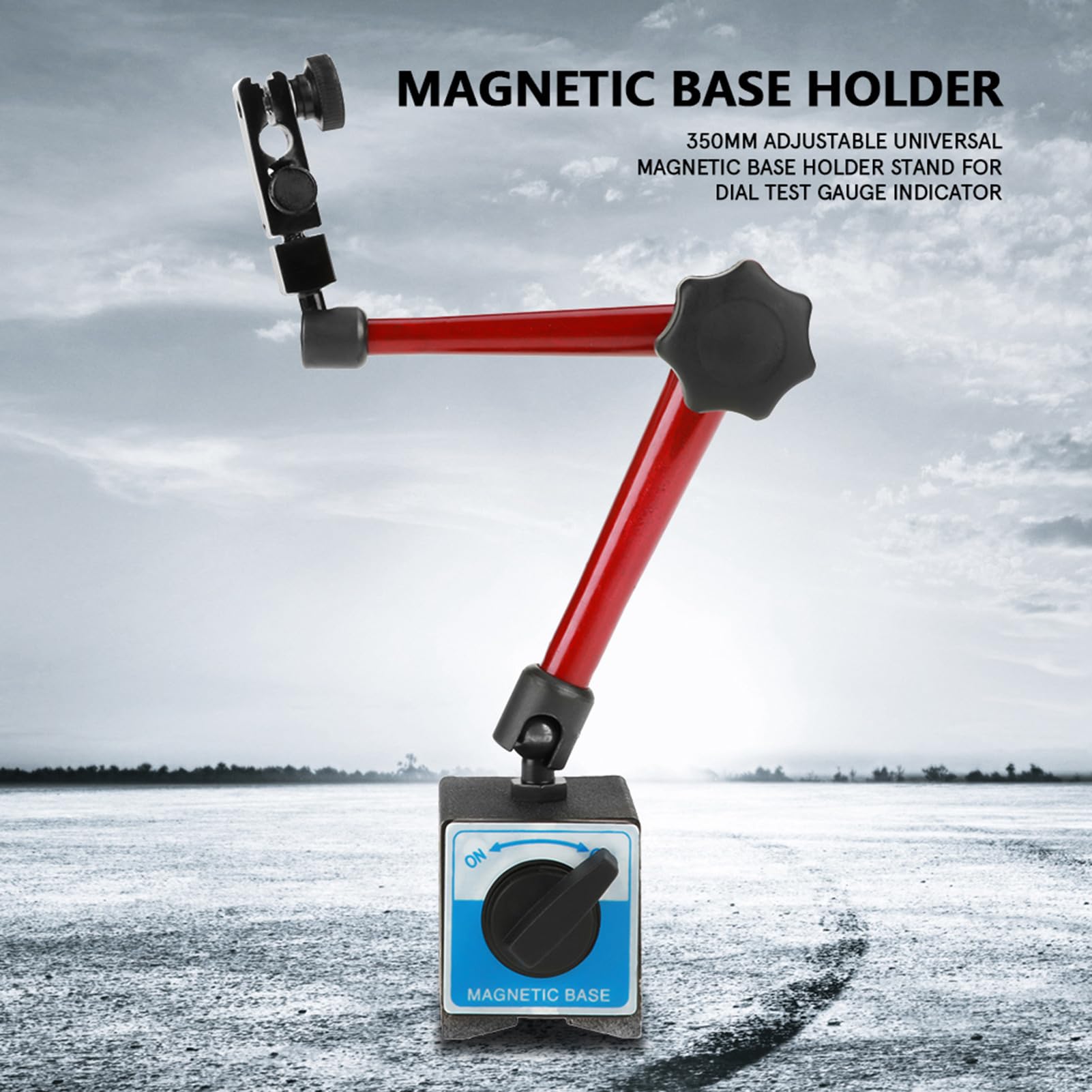 FTVOGUE Soporte de Base Magnética Ajustable, Indicador de Prueba de Esfera de Acero de Aleación con Brazo Flexible de 350mm para Medición