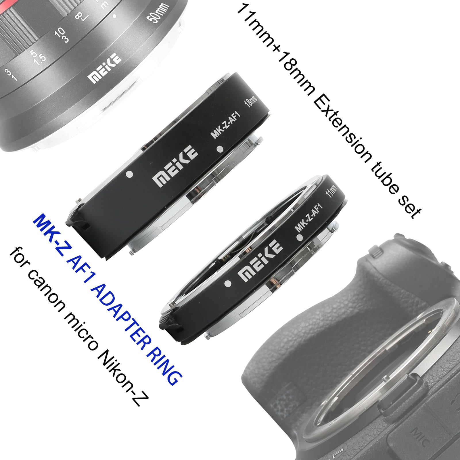 MK-Z-AF Camera Ring Set For Nikon Z Bayonet (Z 6, Z 7, Z 50 - Foto 5