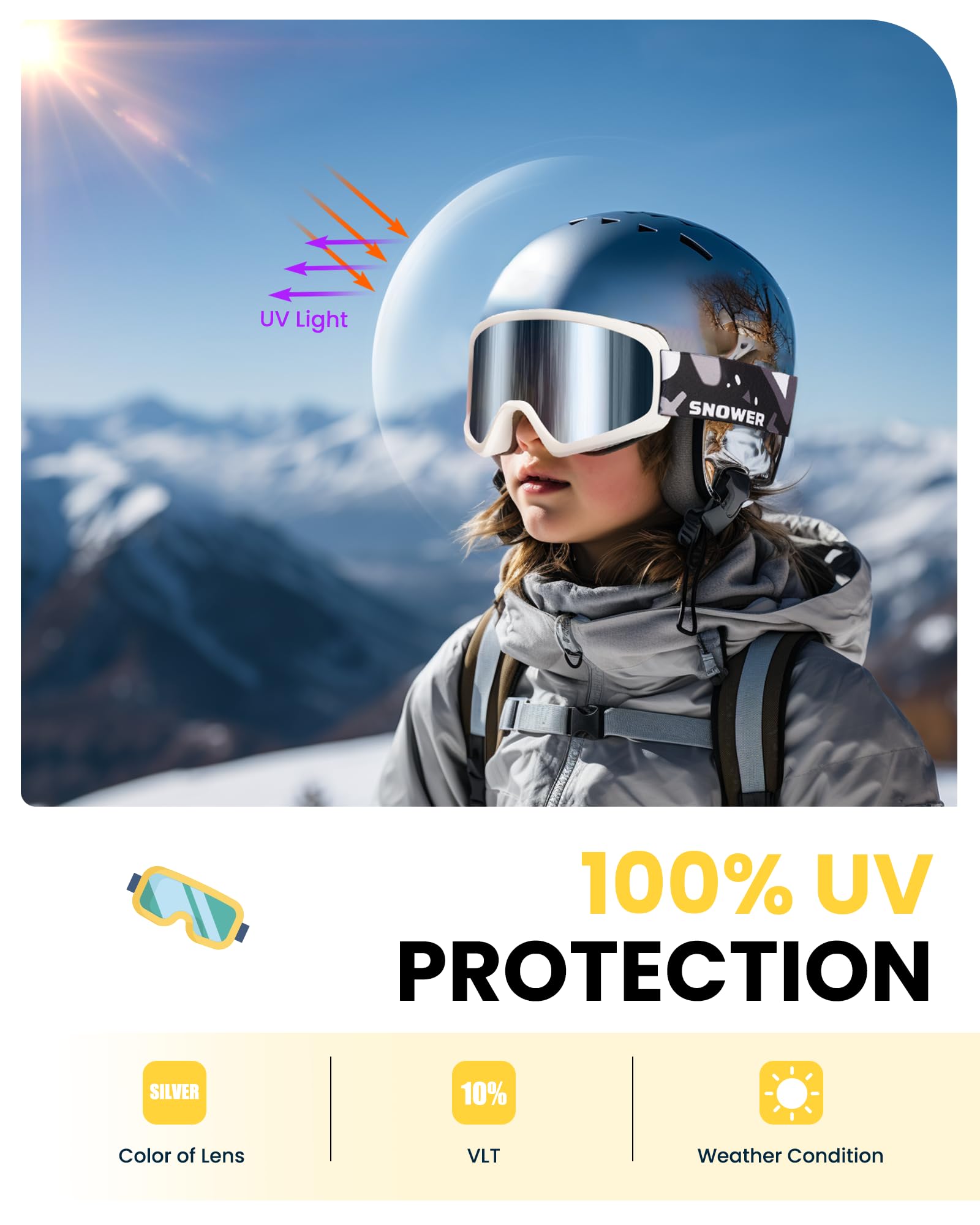snower Gogle narciarskie Unisex Dziecko Rl60 Ski Goggles (1 w zestawie)