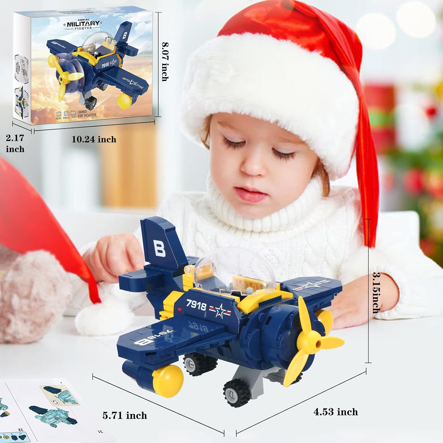 Buy Brick Story City Plane Building Kit Military War Propeller Airplane