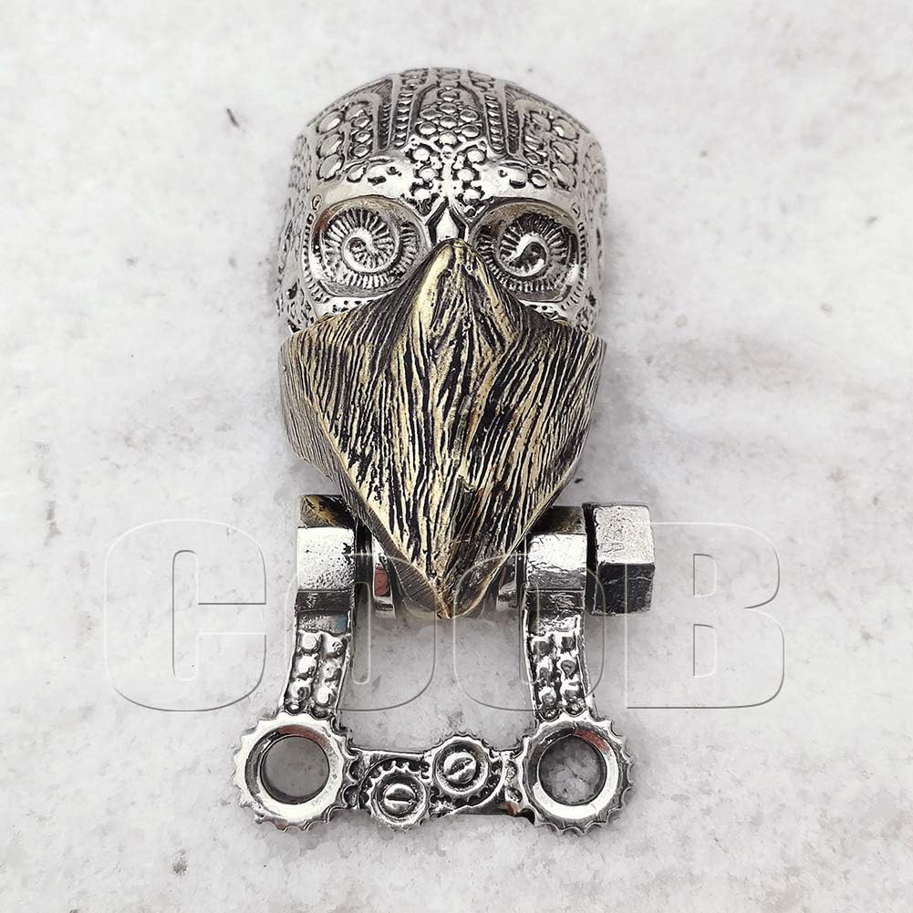 CooB EDC Metal Hand-Casted Paracord Clasp Shackle Buckle Bead Skull Skulls Collection. Luxury Shackles Clasps Locks for Cusom Paracord Bracelets Making 1Pcs/Lot (Skull in Bandana Silver)