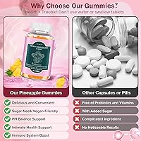 Vista 6 de Gomitas de equilibrio femenino premium, gomitas probióticas, equilibrio de pH y apoyo para la salud intestinal, apoya la flora vaginal, estimula