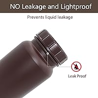 Vista 5 de Botella de reactivo ámbar de boca ancha HDPE de grado de laboratorio diseñada para aulas de laboratorios o almacenamiento en casa, capacidad de 0.1