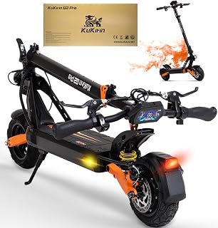 Kukirin E-Scooter mit Straßenzulassung für Erwachsene, Reichweite 35 Meilen, Doppelfederung, faltbar, 9 Zoll Reifen, Lenkerhöhe verstellbar, max. 20°, 120kg Tragkraft,ideal für Stadt & Offroad Pendeln