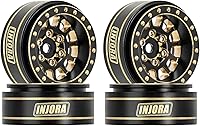 Vista 9 de INJORA Llantas de rueda Beadlock de latón 1.0 Plus 4 piezas con 12 radios para TRX4M SCX24 FCX24 1/24 1/18 RC Crawler, 42g/pieza (Negro)
