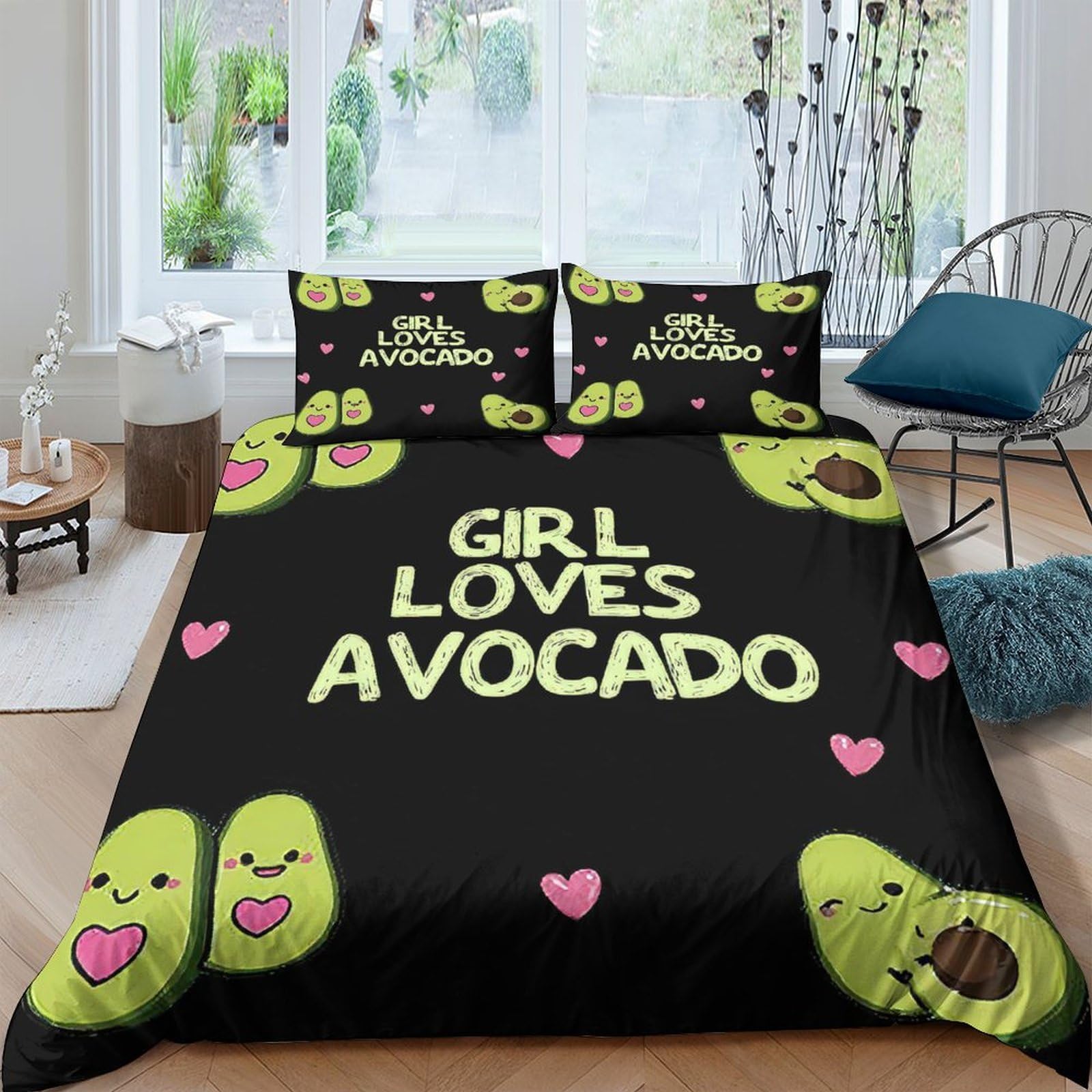 Ctjqhvkz Style-8 3D Printed Avocado Cartoon Fitted Sheet Microfiber Soft Anti-Slip Protection Bed Sheet For Bedroom Decor Single（135X200cm）