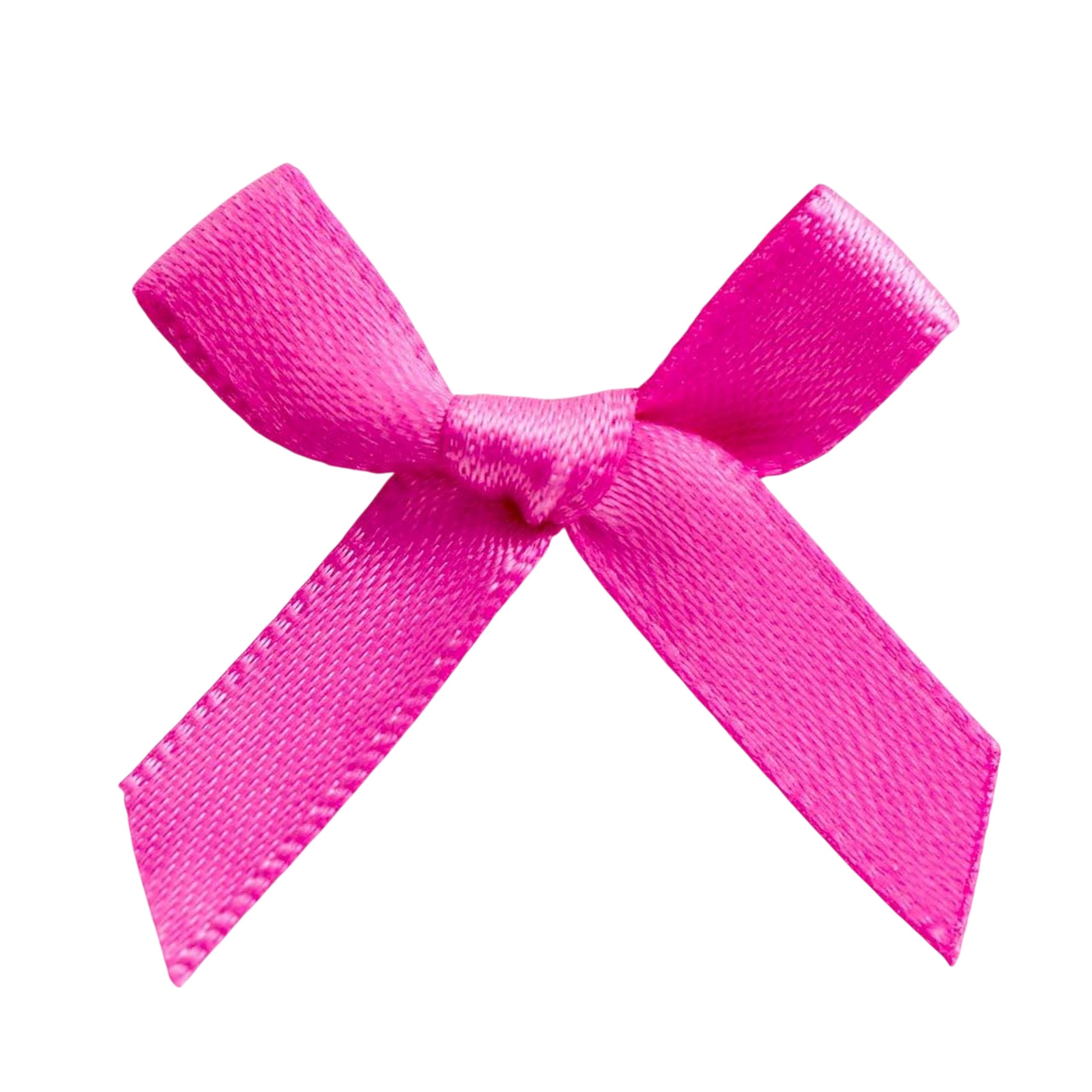 Italian Options Mini Satin Ribbon Bows, Small Bow Decorations for Crafts, Gifts, Hampers, Hair Bow, Wedding Stationery, Floristry, Christmas, Cakes, Crafting, Clover Pink, 100 Pack, 3 cm — image 1