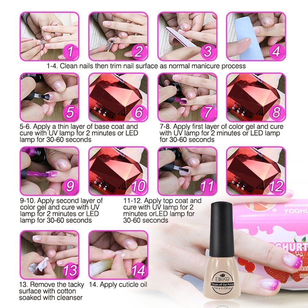Elite99 Temperature Color Changing Gel Nail Polish Kit 8 Colors, Soak Off UV LED Nail Polish Set Nail Art C042