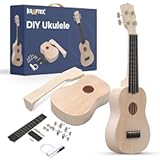 DIY Ukulele Kit - Build Your Own Guitar with 21-Inch Soprano Ukelele Kit&comma; Includes 33 Pieces Make Your Own Ukulele Acoustic Guitar DIY Projects