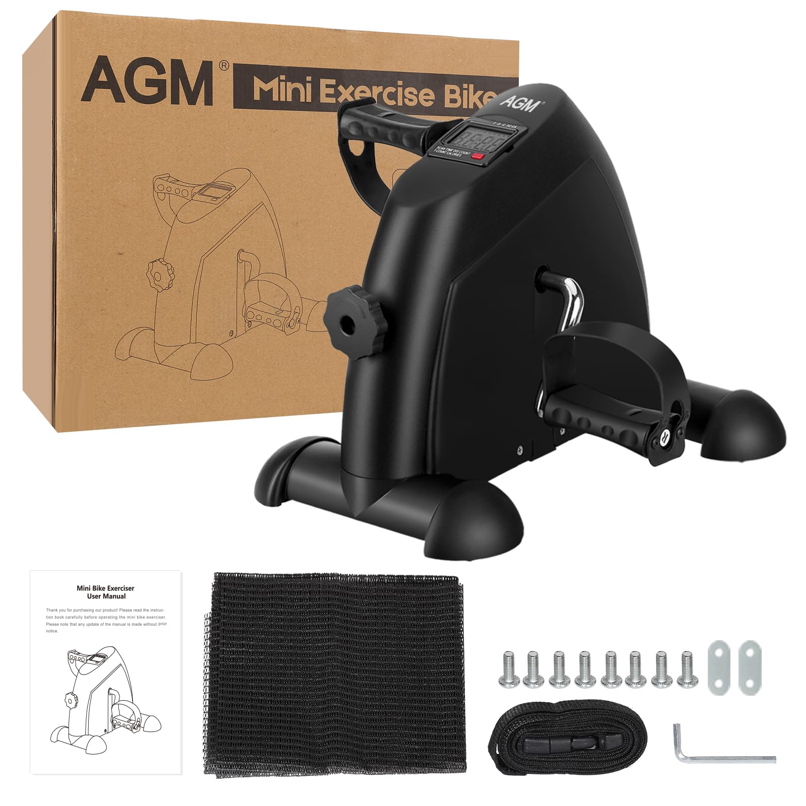 AGM Mini Fitnessbike für zuhause, Arm und Beintrainer Heimtrainer, Sportgerät Mini Bike, Hometrainer Mini Fahrrad Bewegungstrainer Fitnessgerät für Zuhause Büro