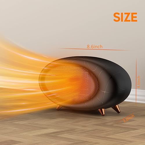 Miniatura 6 de PRSOOY Calentador de espacio, calentador de escritorio de bajo consumo para uso en interiores, calentador de cerámica de calentamiento rápido PTC