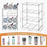 Vista 2 de Organizador de botellas de agua, estante apilable de almacenamiento para botellas, paquete de 4 soportes para botellas de agua para cocina