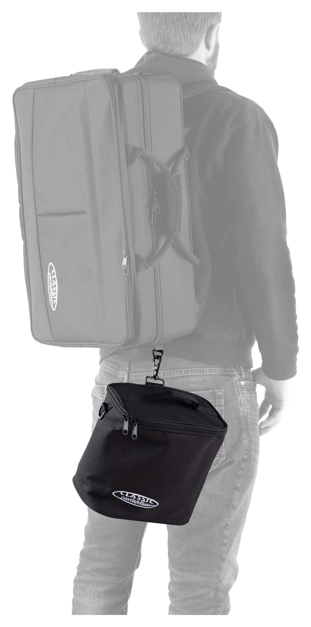 Classic Cantabile Bolsa Multifuncional Pequeña - Para hasta 3 sordinas y otros accesorios - Separadores ajustables - Completamente acolchada - negra