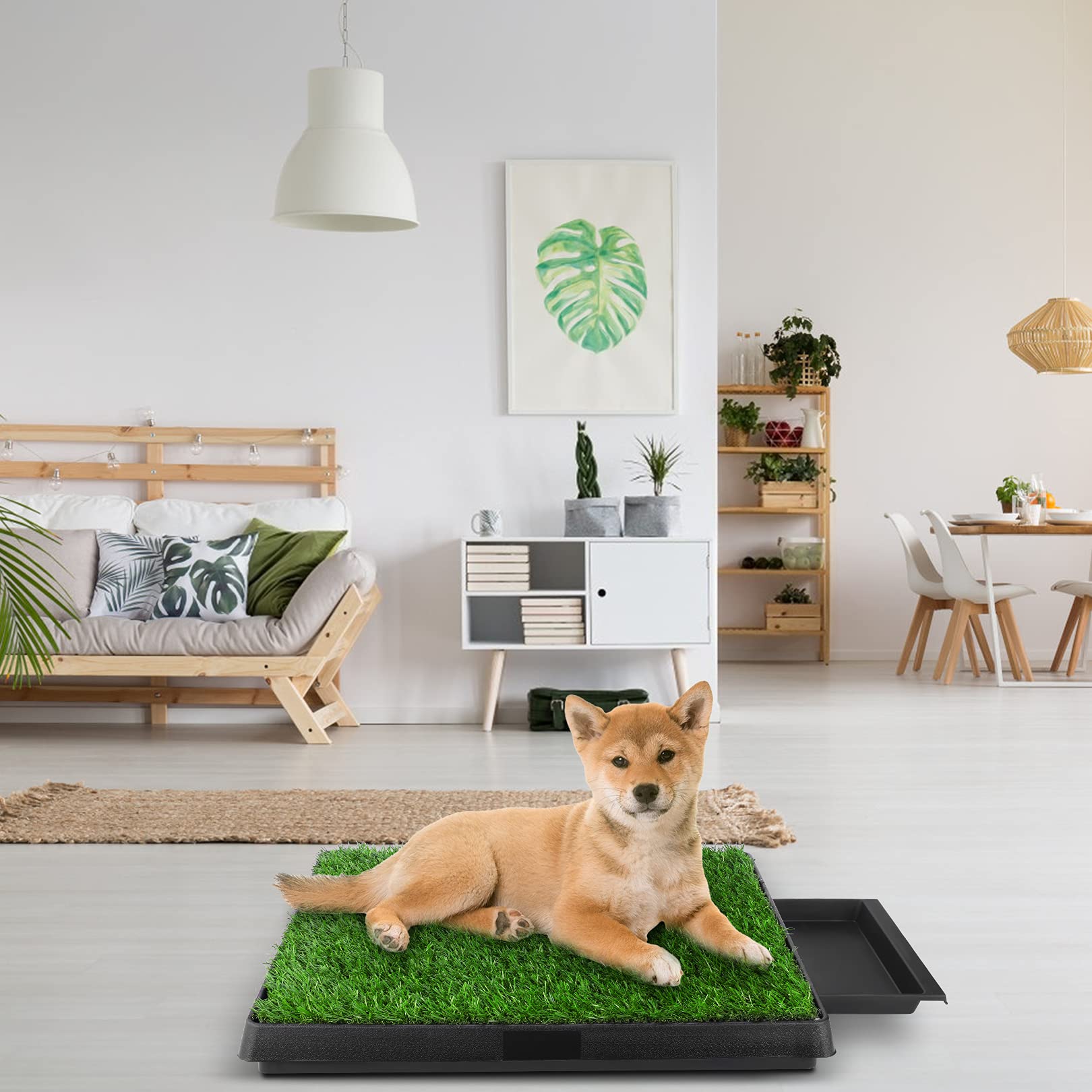 Sailnovo Inodoro para Perros Inodoro para Cachorros con Dobladillo Mejora para Mascotas para Perros pequeños, Grandes y Mayores Inodoro para Animales con césped Artificial Mejore la Calidad