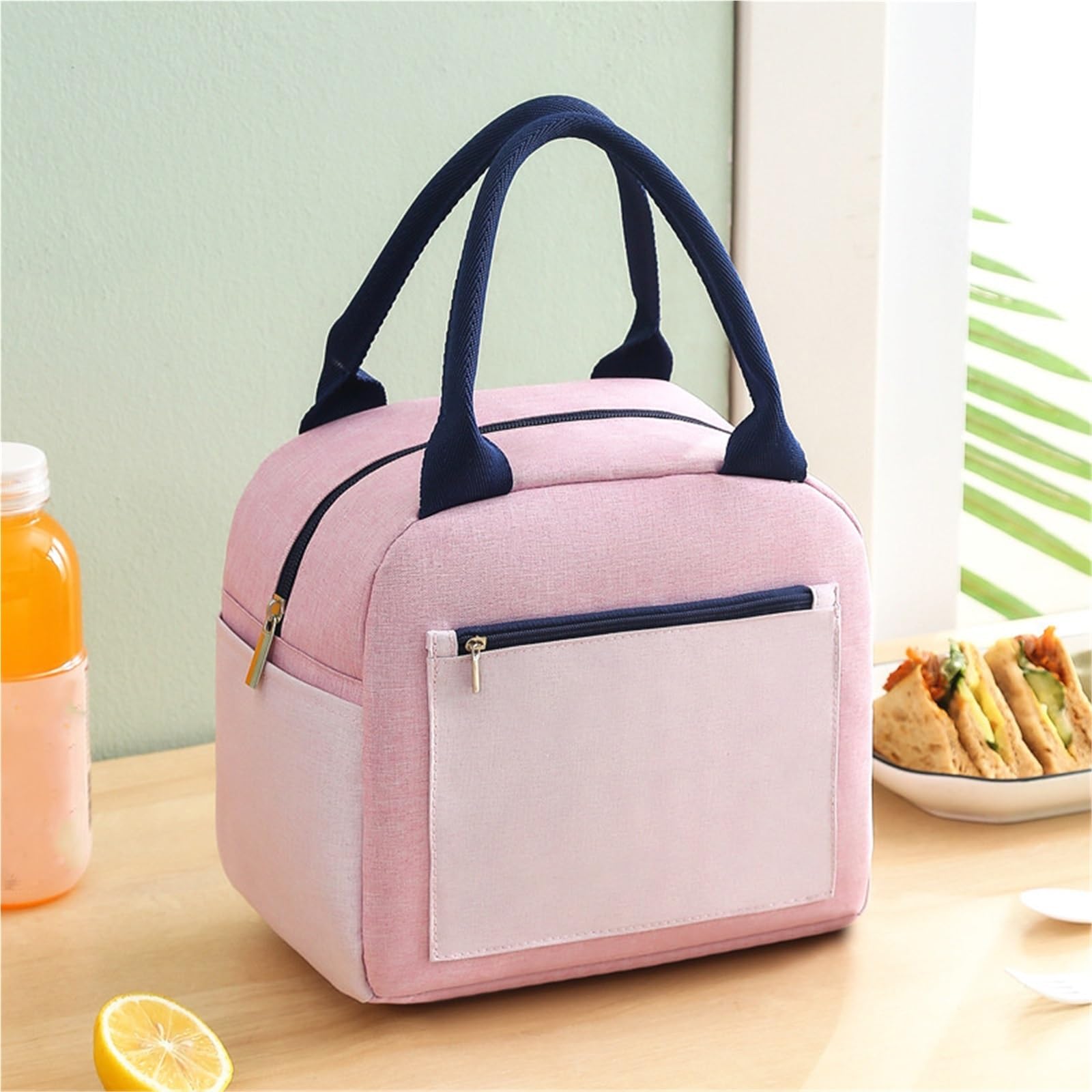 Bolsa De Almuerzo Bolsa Bento for Estudiantes, Bolsa de Picnic aislada, Bolsa de Oficina portátil de Gran Capacidad, 2 uds. para Oficina，Picnic(Beige)