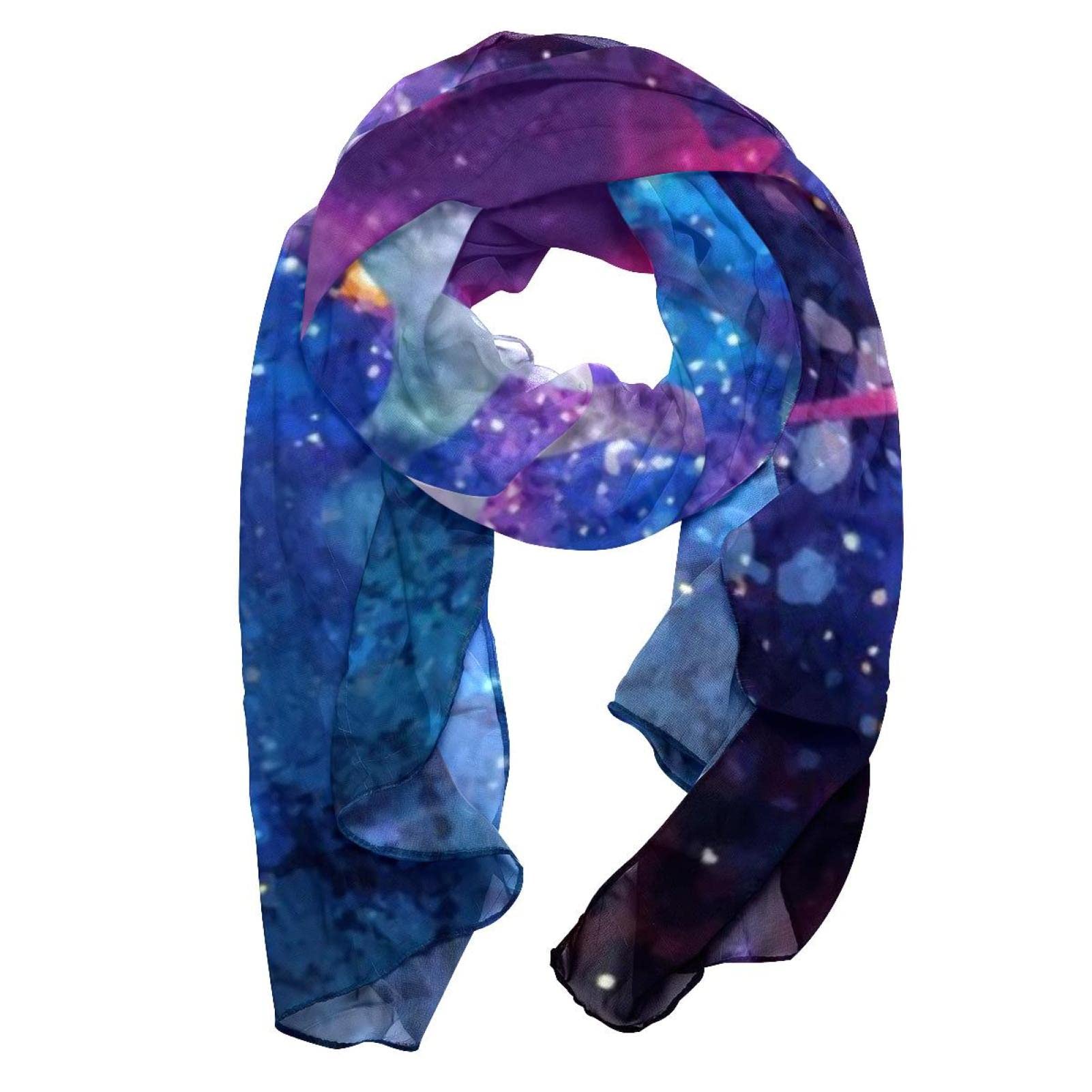 Unisex Multicolor Head Scarf Fashion Chiffon Hair Scarf Scarves For Women Unicorn Galaxy Starry Sky Fancy