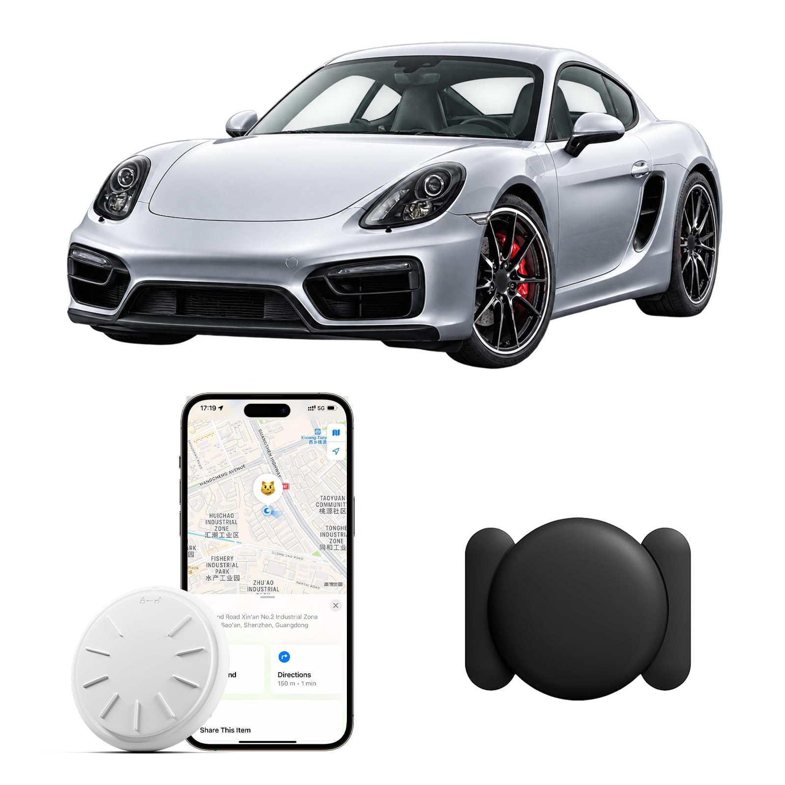 GPS Tracker for Vehicles, 1PCS Tracker Device for Vehicles Work with Find My (iOS Only), Tracking Devices for Cars Hidden with Magnetic Case, No Monthly Fee GPS Trackers, Waterproof