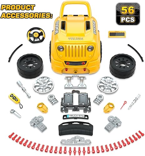 Miniatura 2 de SpringFlower - Juguetes y regalos para niños de 3, 4, 5, 6, 7, 8 años, motor de camión grande, juego de reparación mecánica para niños, kit de
