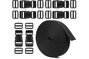 Heavy Duty Buckle Straps 1 Inch Webbing – 6 Adjustable Plastic Buckles