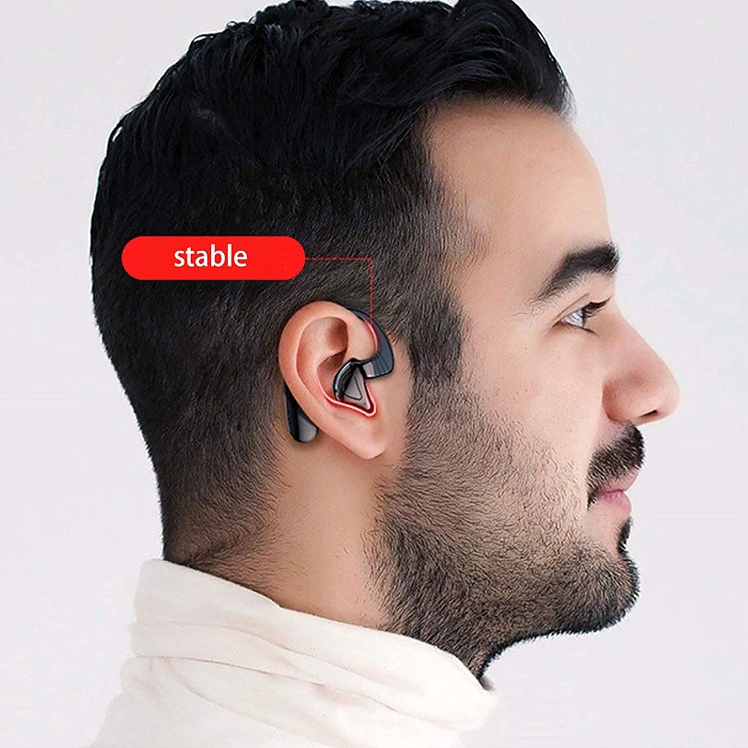 GeRRiT Auricolari wireless for allenamento Palestra Sport Corsa Ganci for le orecchie Auricolare Bluetooth 5.0 Cuffie wireless in-ear Resistenza al sudore IPX5 con microfono, batteria integrata