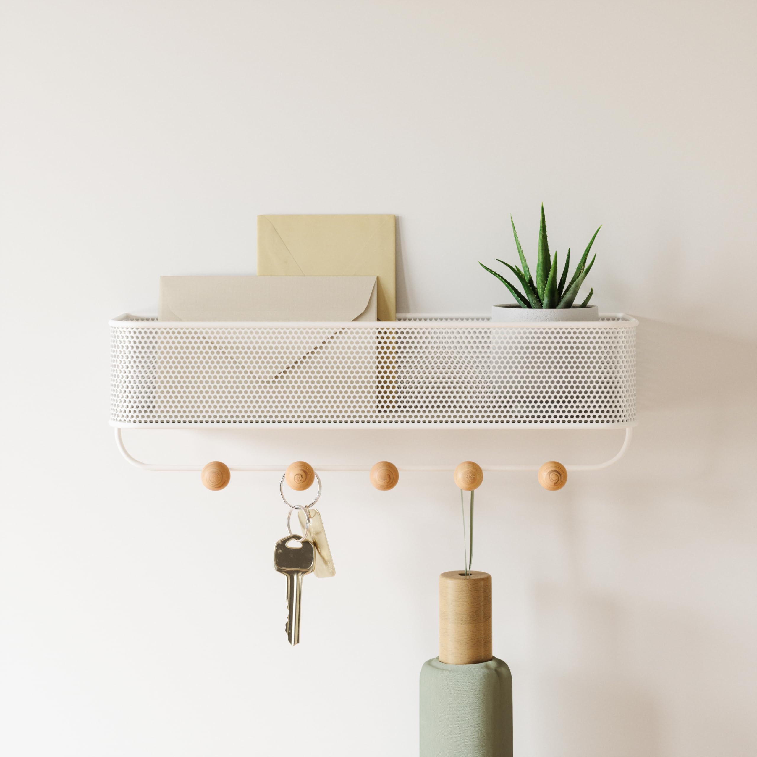 Umbra Estique Organizador multifuncional, Acero, Blanco