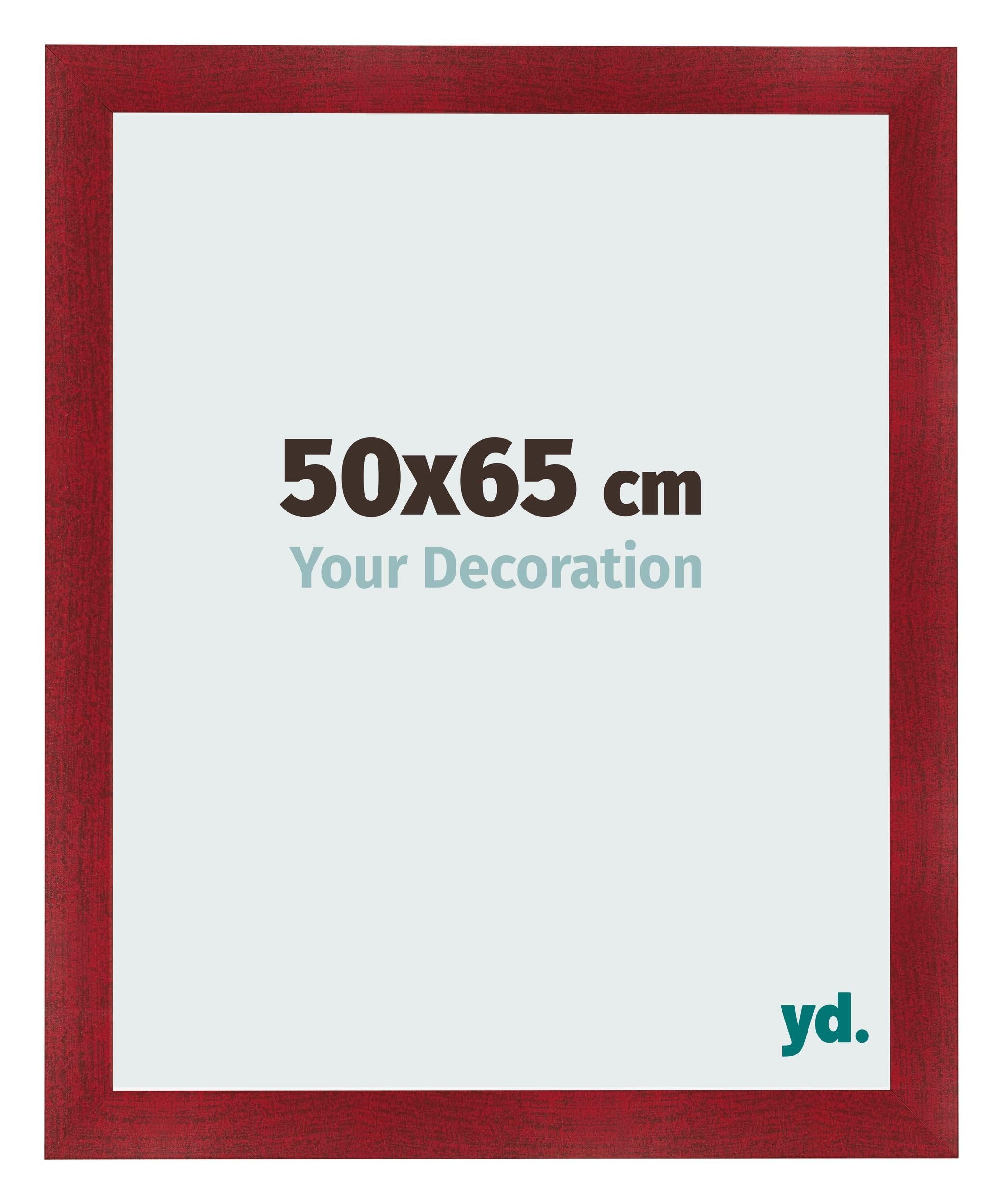 Your Decoration - Picture Frame 50x65 cm - Wine Red Swept - Decorative Wall Frame in wood with Antireflection - Frame 50x65 - Pisa
