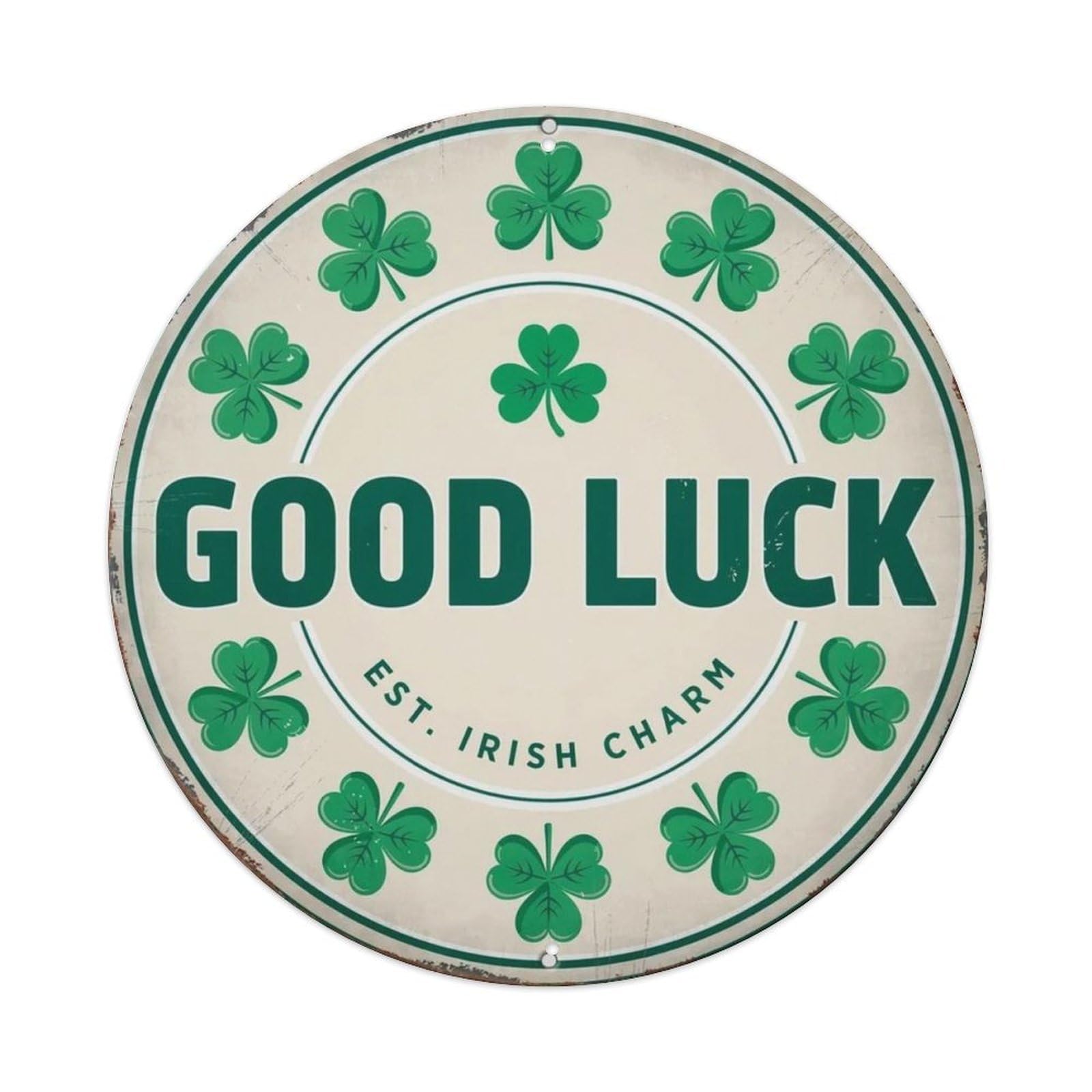 Irish Round Plant Sign Metal Tin Sign Plaque