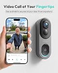 Doorbell Camera Wireless Outdoor, BOTSLAB 5MP 1:1 Head-to-Toe with 180° View, 2-Way Audio, AI/Rader/PIR Detection, Battery/Wired, Night Vision, Alexa & Google Assistant