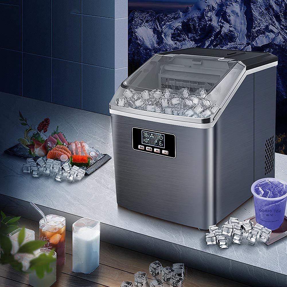 Ice Cube Maker 25kg Ice in 24 Hrs with Transparent Window Machine Ice Cubes in 12Mins Self-Clean Function ()