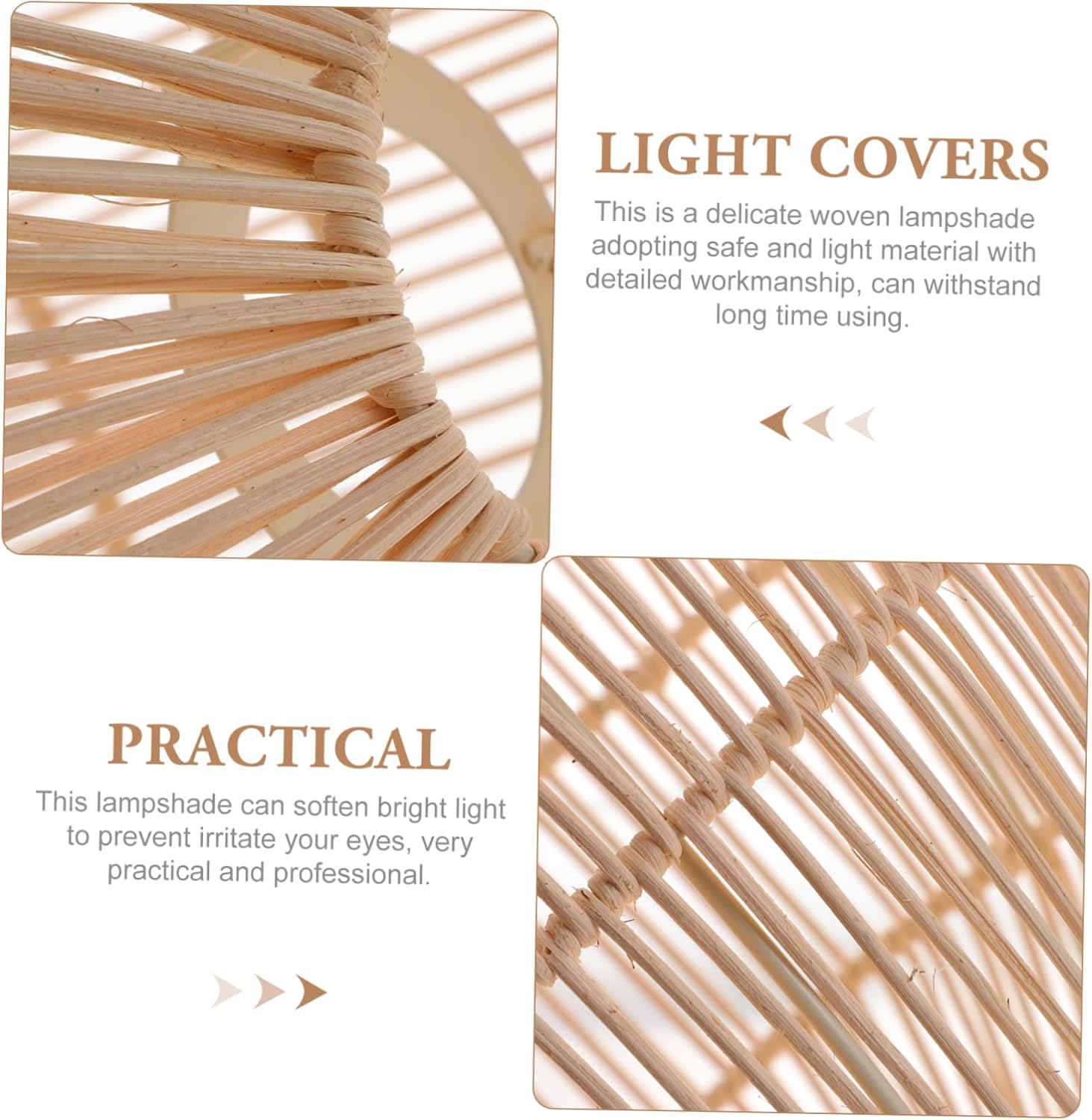 DOITOOL Rattan Pendant Light Cover Rustic Chandelier Shades Decorative Lampshades for Ceiling