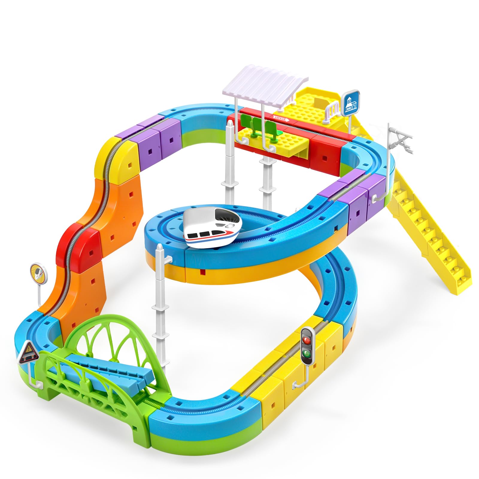 3D Cube Track Electric Train Set, Gifts and Presents for Toddlers