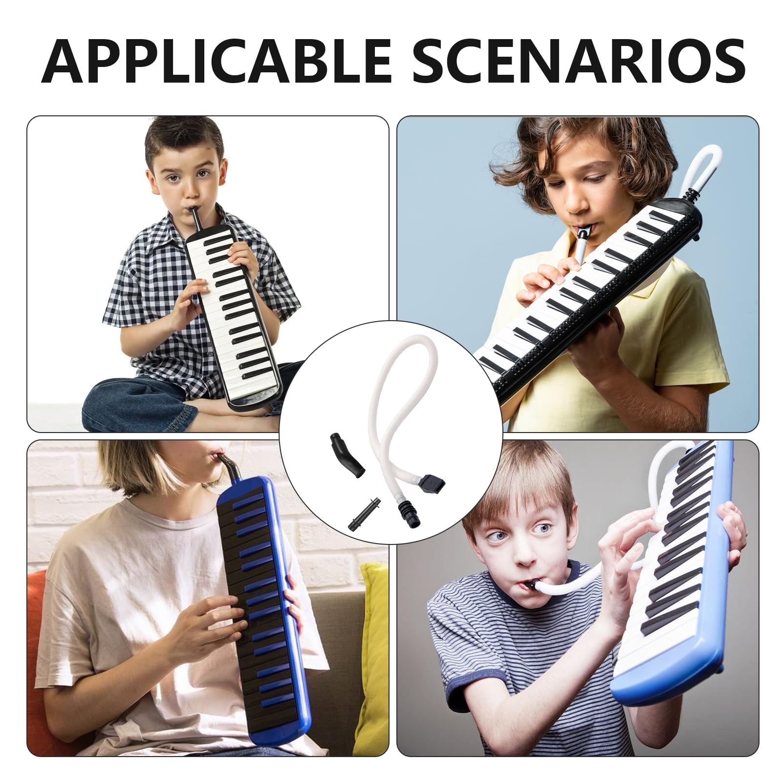 3 PCS Tubo flessibile Melodica, Tubo per Melodica, Boccaglio Melodica e Tubo Flessibile, Melodica Tube, con Boccaglio, Accessori per Tubi per Principianti con Custodia Protettiva