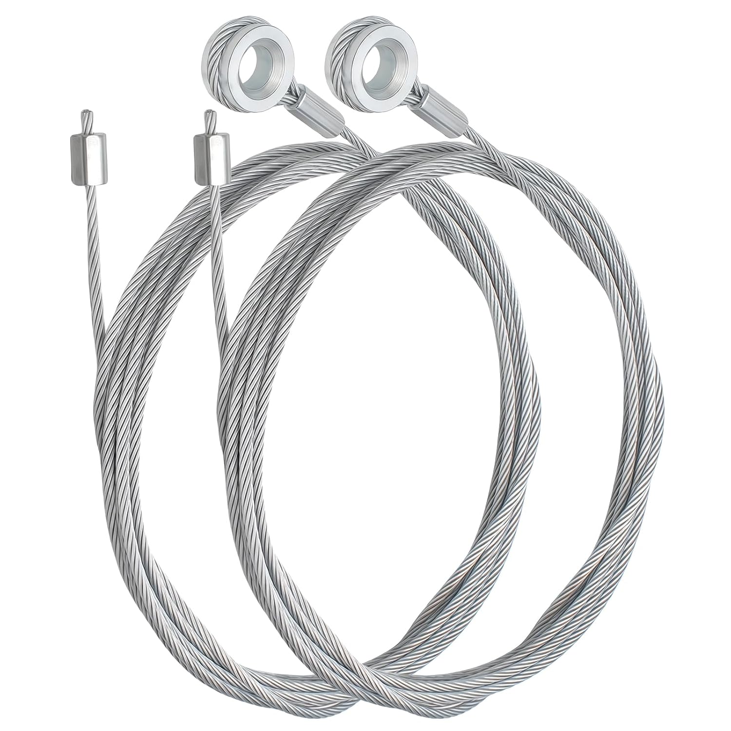 (2-Pack) CAB1-8CB150 Ramp Door Cable 150"(12.5 ft), Trailer Ramp Door Spring Cable Replacement for Enclosed Cargo Trailer Ramp Doors, Heavy Duty Steel Wire