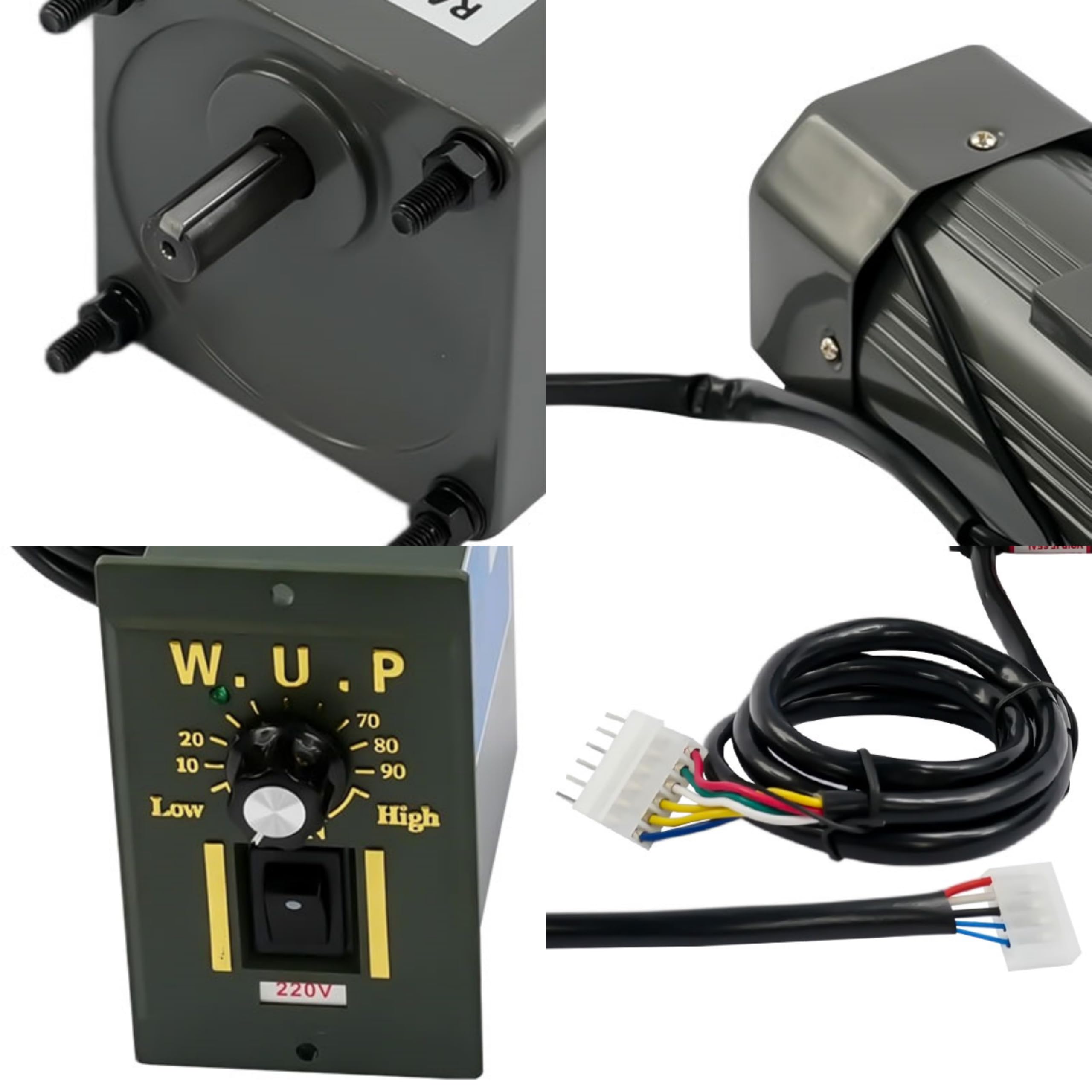 Motor eléctrico de engranaje de 120 W 180 K con función reversible, motor eléctrico de velocidad ajustable con engranaje reductor, motor reductor de engranajes AC de alto par