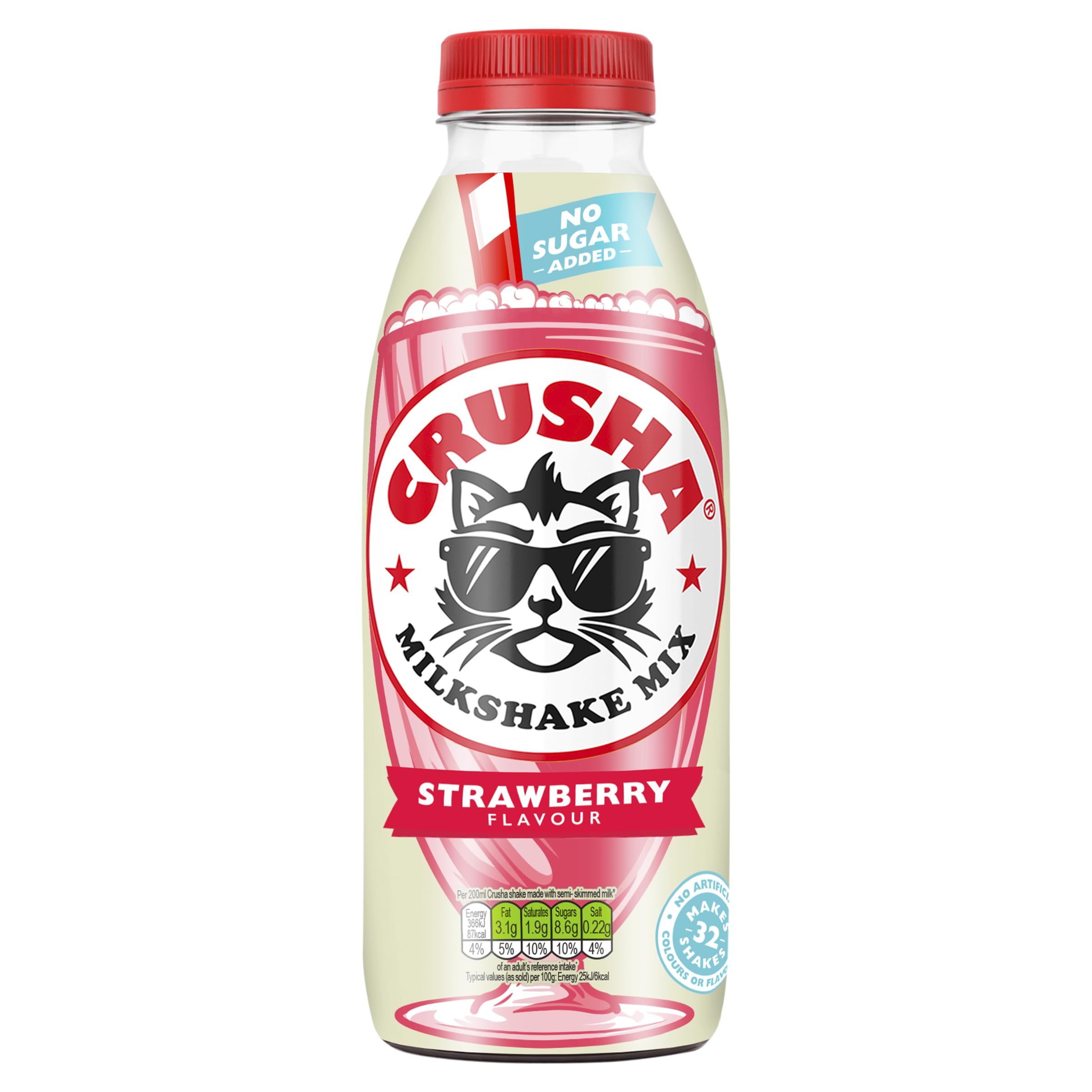 Strawberry Milkshake No Added Sugar Mix - 1Litre