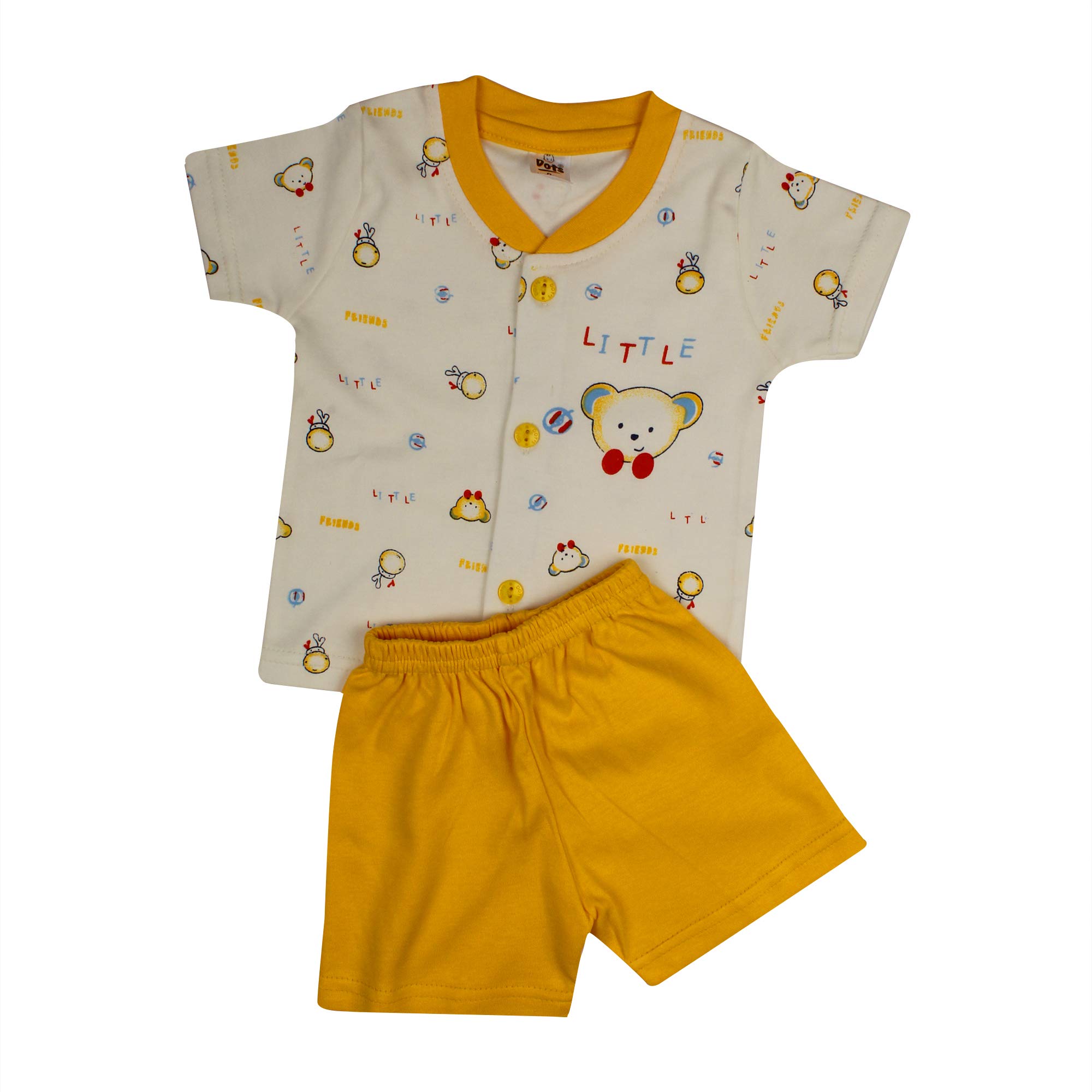 Coco Candy Pink Teddy Bear Print T-Shirt & Short Set for Kids - Pink Color, Size 0 | Age [ 0 to 3 Months ]