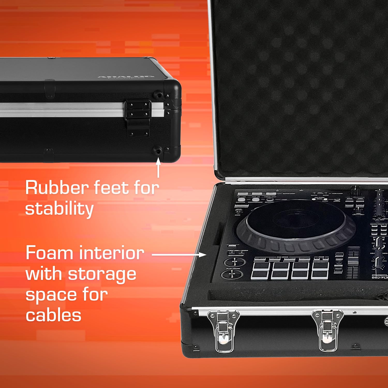 Analog Cases Unison Case für Pioneer DJ DDJ-FLX10, Transportkoffer für DJ-Equipment (Maßgeschneiderter Schutz, Hartschalenkoffer mit ergonomischem Griff, robuster Alukoffer, Transportkoffer DJ)