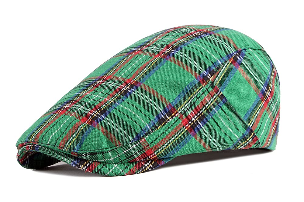 Fidra Green Scottish Tartan Flat Cap (Green)