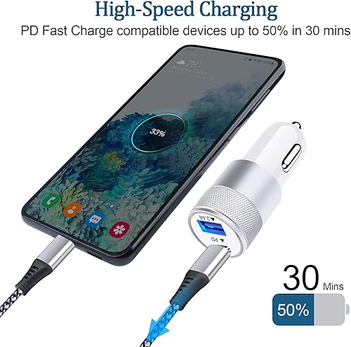 Miniatura 3 de Cargador súper rápido tipo C para Samsung Galaxy Z Flip 7/6/Fold7/S25 Ultra/S24 FE/A17/A16/A55/A54/A15/iPhone 17, 25W PD PPS USB C cargador de pared