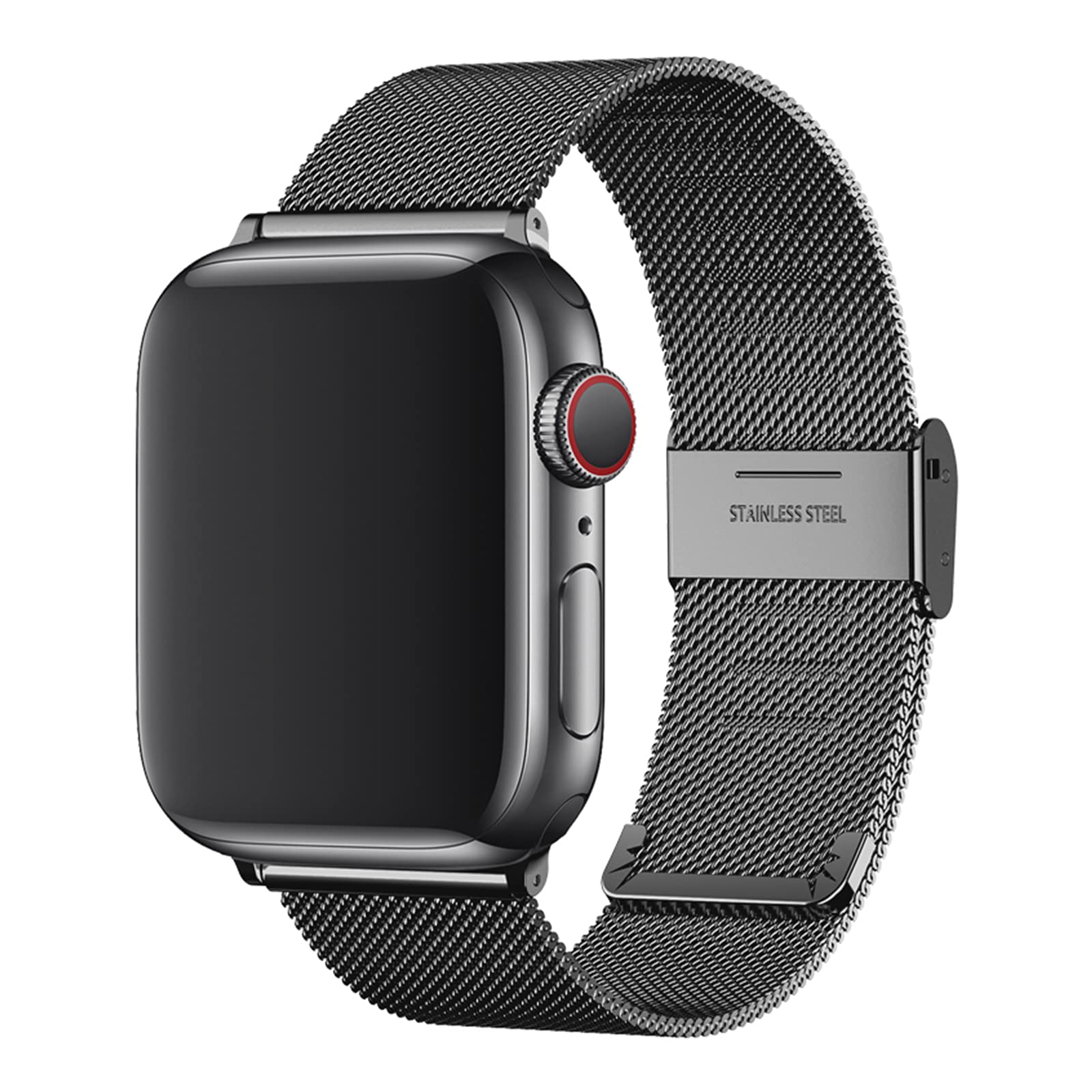 Replacement Bands Compatible with Apple Watch 44mm 42mm 40mm 38mm, Stainless Steel Watch Band for iWatch 6 SE 5 4 3 2 1 (44mm/42mm, Black)