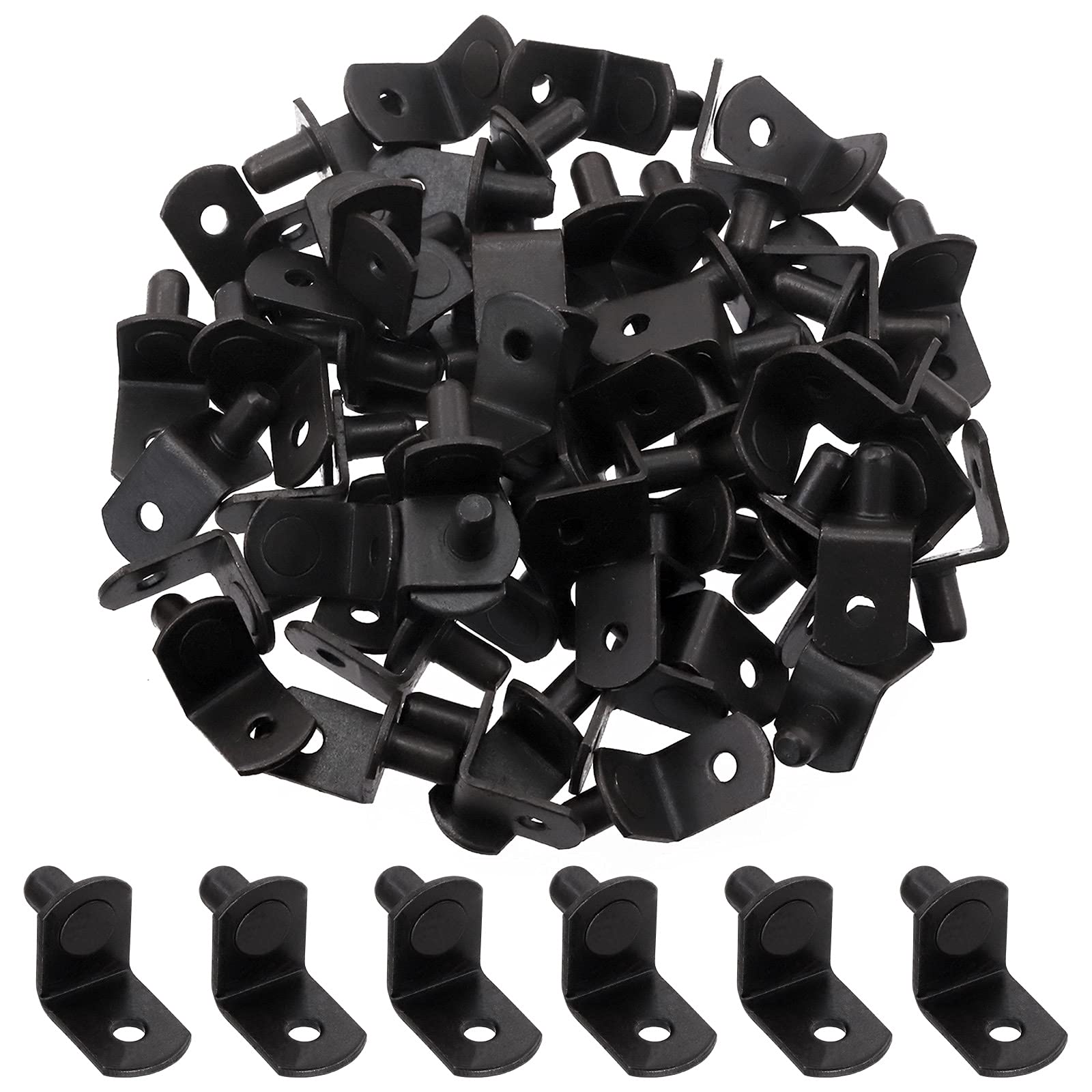 L-Shelf Support Pegs - 60 Pack Black Steel -1