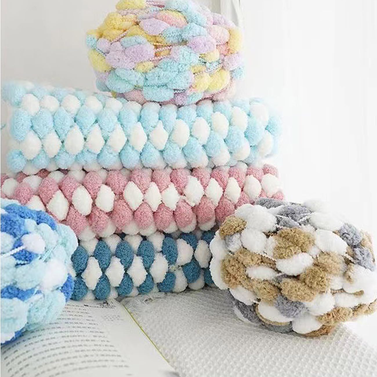 Wolle Zum Häkeln 130g/650/1300g, 25/125/250 Mete Baumwolle Zum Stricken, Kugelgarn, Handstrick Häkeln Baumwollstrickgarn Zum Hüte (10Pcs,A07)