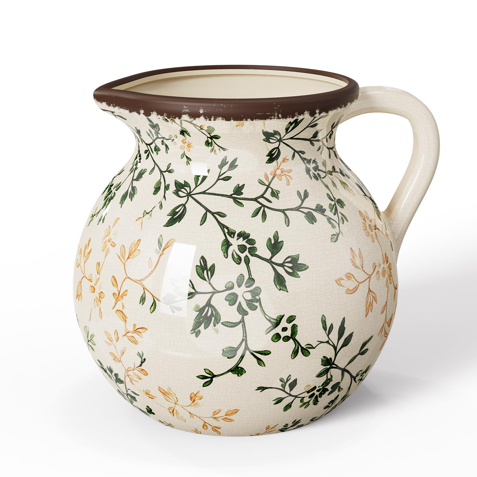Yawinhe Ceramic Utensil Holder, 7.3 Inch Kitchen Utensil Crock, Green