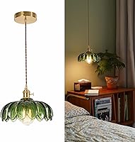 Vista 22 de Lámparas colgantes Isla de cocina: Lámpara colgante de vidrio ámbar con interruptor giratorio, base E26 - Iluminación moderna para comedor