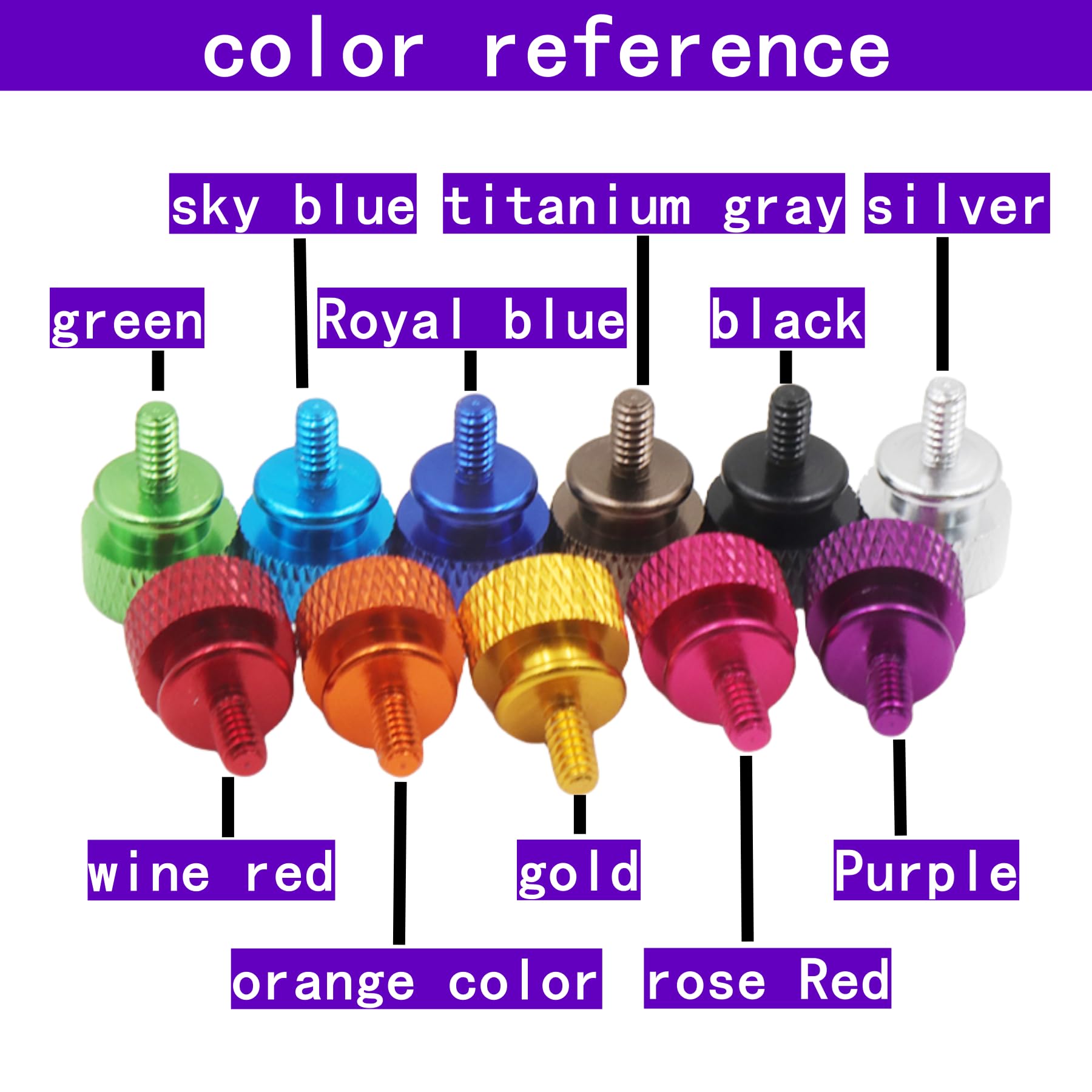 6063 Aluminum Alloy DIY Textured Thumb screws1/4