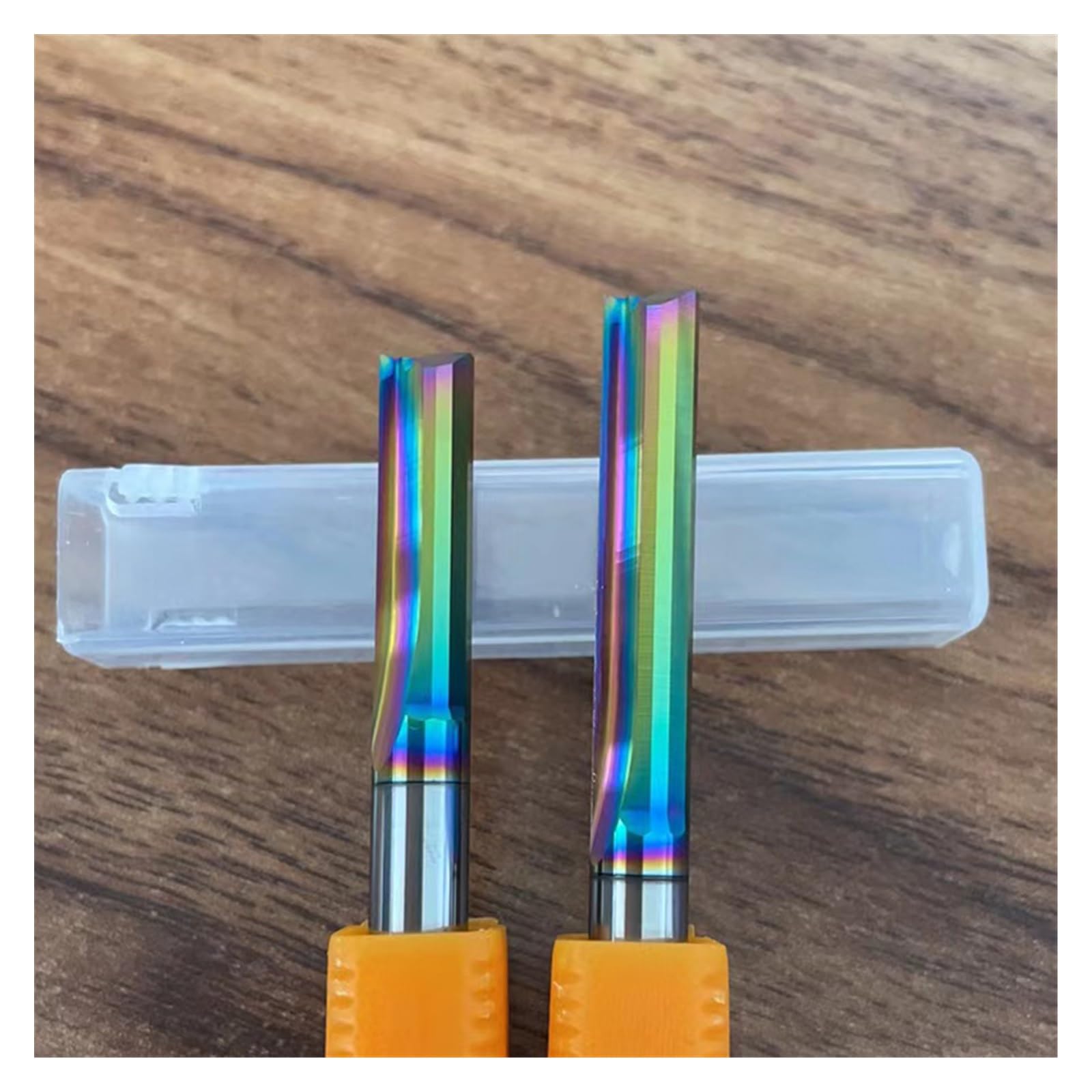 50pcs colorato rivestito 3.175mm 4mm 6mm 8mm due flauti dritto slot bit taglierina for legno punte del router di cnc for la lavorazione del legno(4x17)