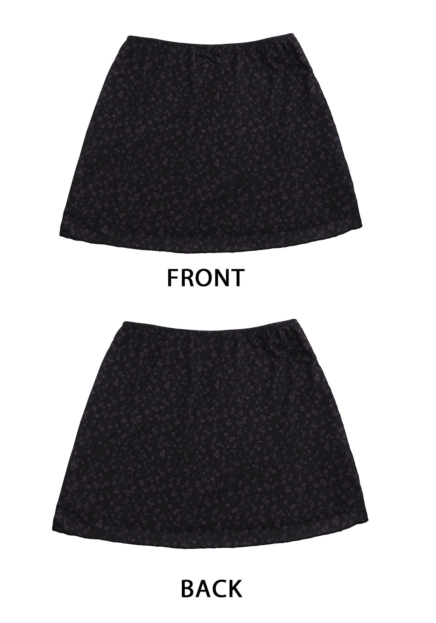 Black Floral Mini Skirt w bow